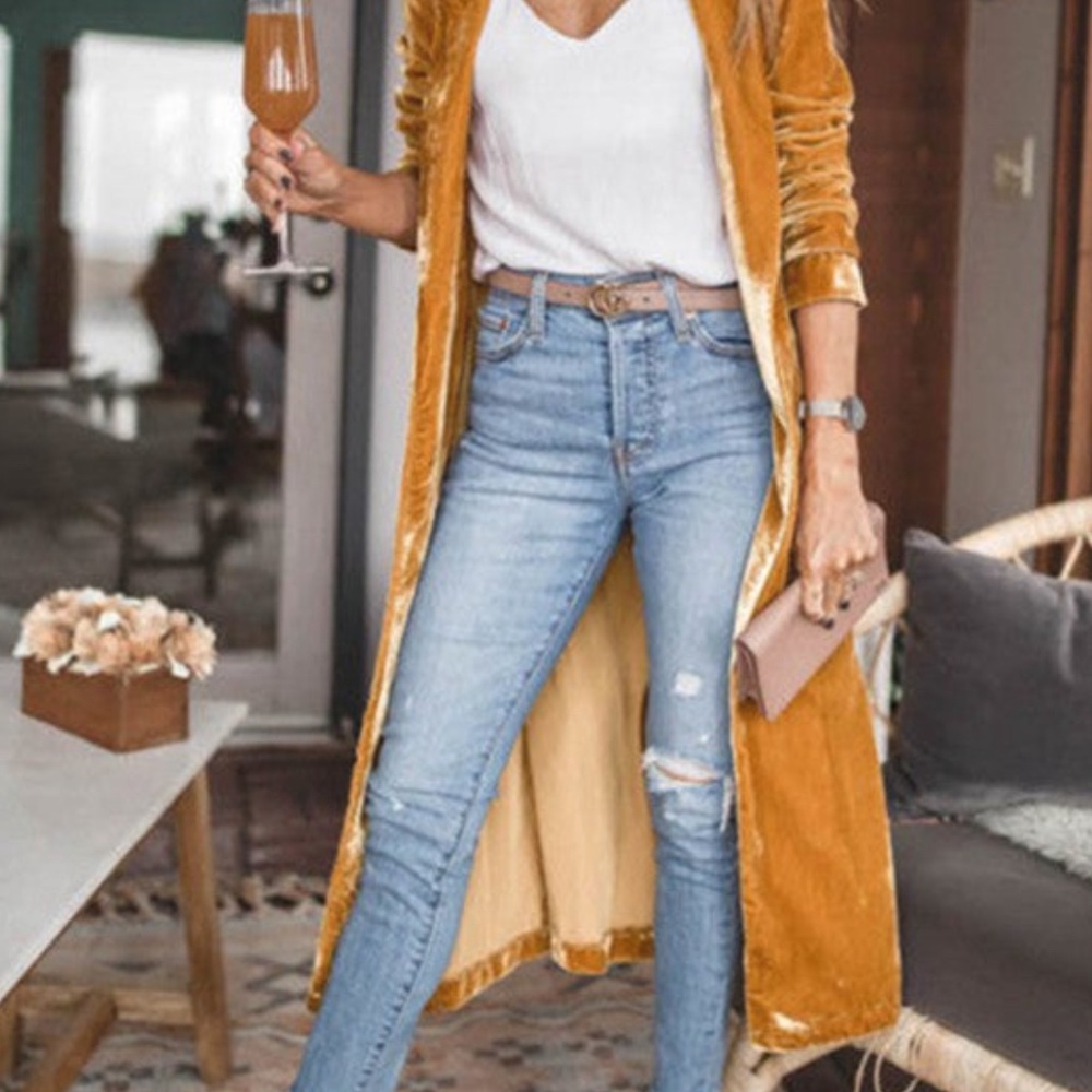 Coat Long Velvet